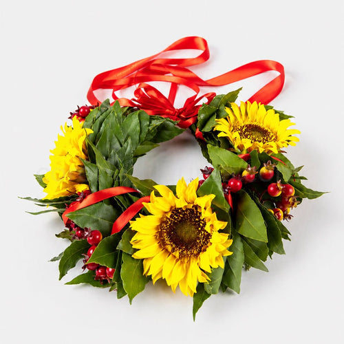 Corona laurea Sunflowers - Corona di alloro per laurea - coronedilaurea.com