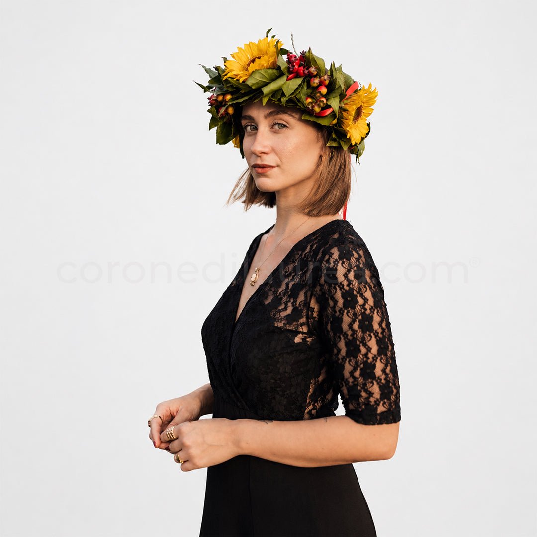 Corona laurea Sunflowers - Corona di alloro per laurea - coronedilaurea.com