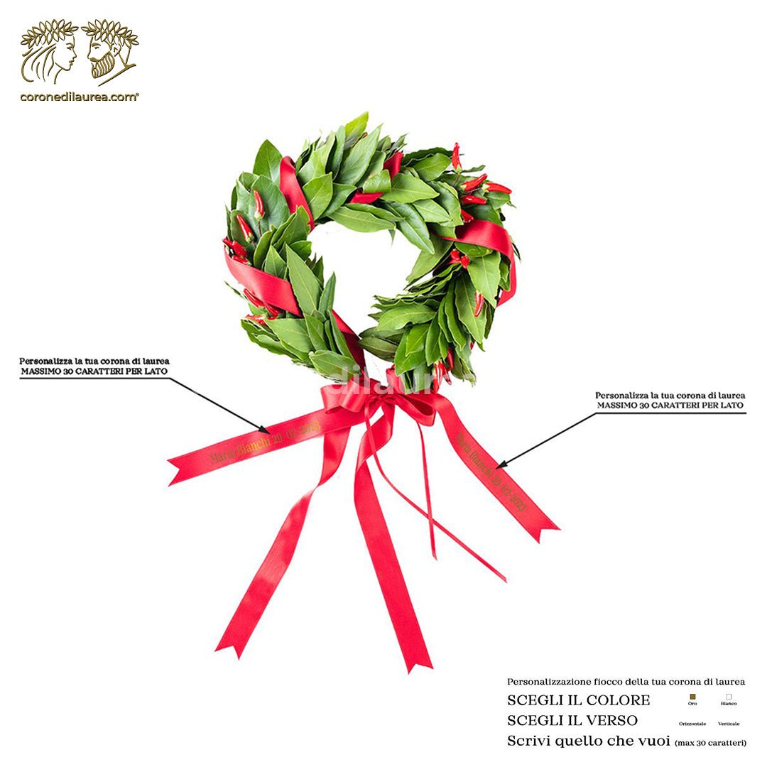 🎀 Fiocco corona di Laurea personalizzato - coronedilaurea.com