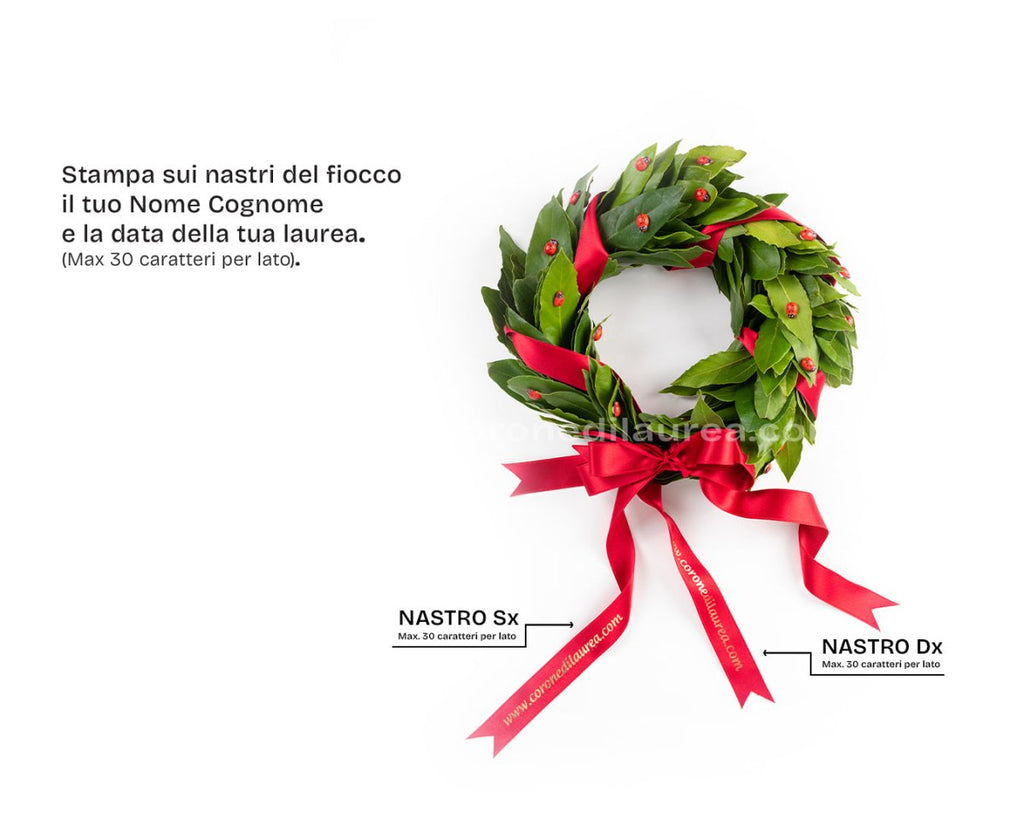 Fiocco personalizzato per corona di laurea - coronedilaurea.com